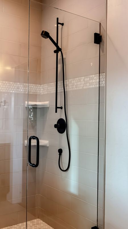 Walk-in Shower with Black Frame